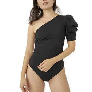 NWT!! Free People - Somethin Bout You Thong Bodysuit -  Black - Size XL